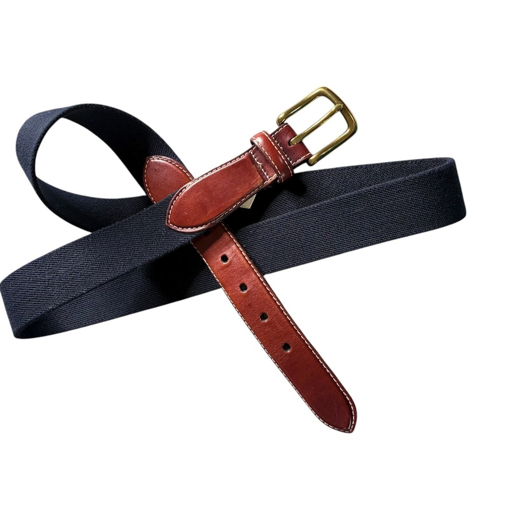 Comfort‎ Waist Belt Men's Belt 48" Navy Blue Leather Tabs USA #288068 1.5" Wide